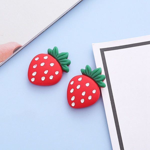 

PandaHall Opaque Resin Decoden Cabochons, for Hair Accessories, Strawberry, Red, 19x14x6.5mm Resin Fruit Red