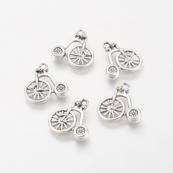 

PandaHall Tibetan Style Alloy Pendants, Cadmium Free & Nickel Free & Lead Free, Bicycle/Penny Farthing, Antique Silver, 17x18x3mm, Hole...