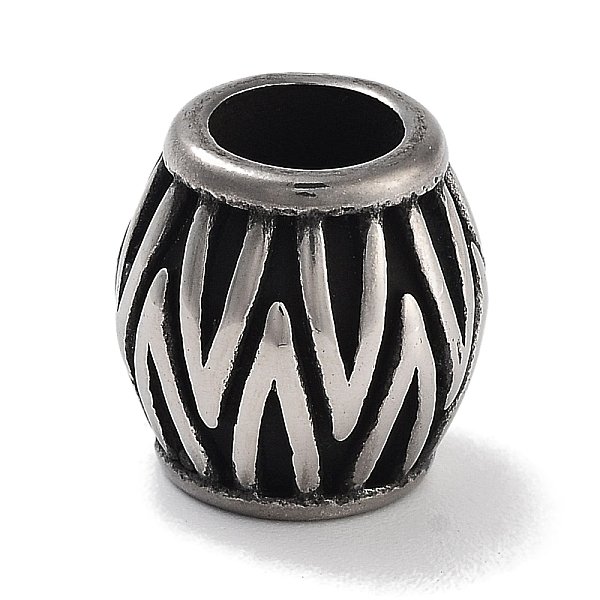 

PandaHall Retro 304 Stainless Steel European Beads, Large Hole Beads, Barrel, Antique Silver, 11x11mm, Hole: 5.5mm 304 Stainless Steel...