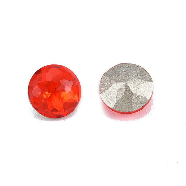 

PandaHall K9 Glass Rhinestone Cabochons, Pointed Back & Back Plated, Faceted, Flat Round, Siam, 8x5mm Glass Rhinestone Flat Round Red