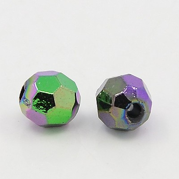 

PandaHall AB Color Plated Black Faceted Acrylic Round Beads, 8mm, Hole: 2mm Acrylic Round Black