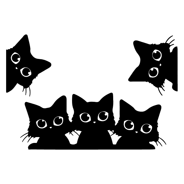 

PandaHall PVC Wall Stickers, for Home Living Room Bedroom Wall Decoration, Cat Pattern, 400x300mm PVC Cat Shape