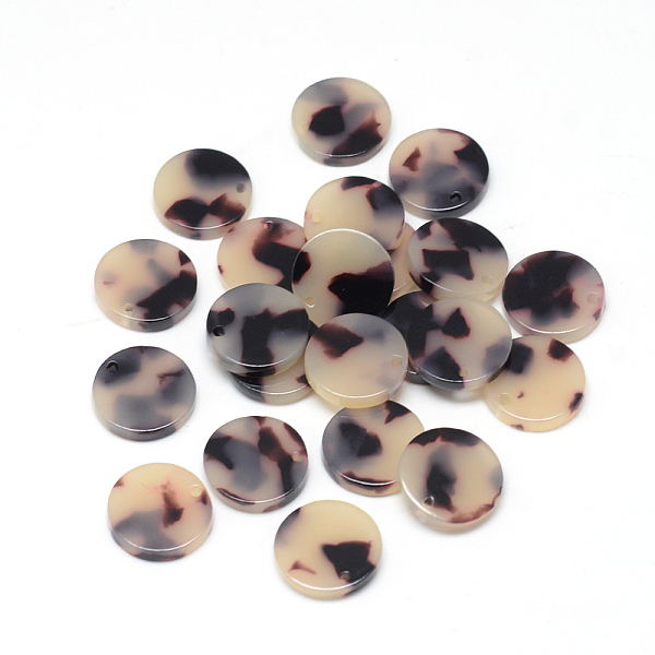 

PandaHall Cellulose Acetate(Resin) Pendants, Flat Round, Antique White, 12x12x2.5mm, Hole: 1.5mm Cellulose Acetate Flat Round