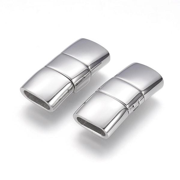 

PandaHall 304 Stainless Steel Fold Over Clasps, Rectangle, Stainless Steel Color, 24x11x6mm, Hole: 3x8mm 304 Stainless Steel