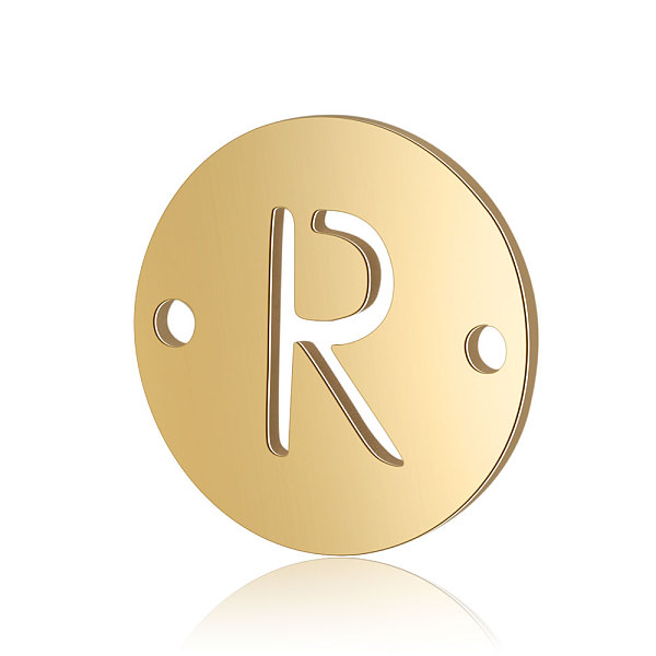 

PandaHall Titanium Steel Links connectors, Flat Round with Letter, Golden, Letter.Q, 12x0.8mm, Hole: 0.8mm Titanium Steel Flat Round