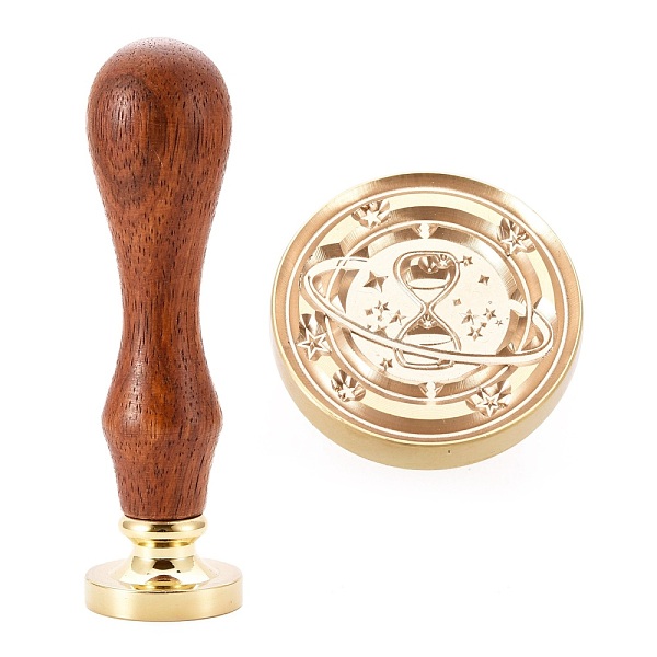 

PandaHall Brass Wax Sealing Stamp, with Rosewood Handle for Post Decoration DIY Card Making, Sand Glass Pattern, 89.5x25.5mm Brass Others
