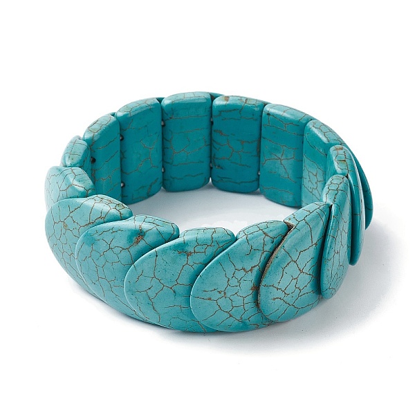 

PandaHall Synthetic Turquoise Beaded Stretch Bracelets, Tile Bracelet, Medium Turquoise, Inner Diameter: 2-1/4 inch(5.55cm) Synthetic...