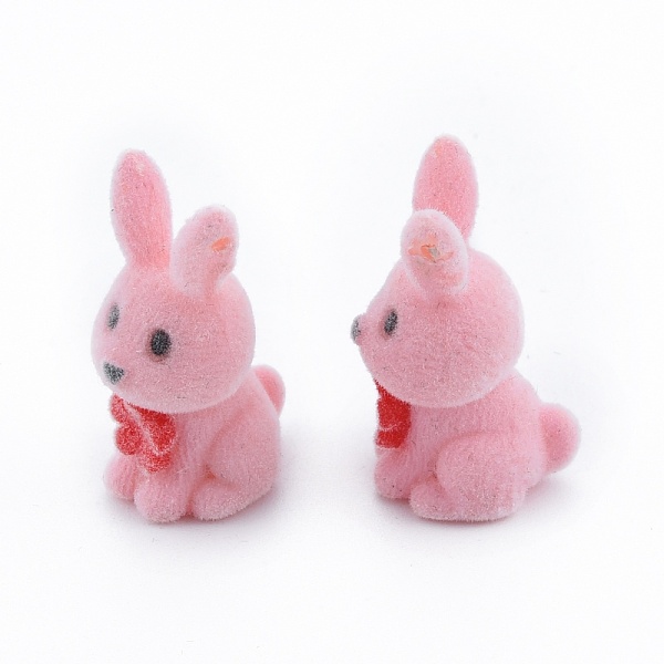 

PandaHall Opaque Resin Pendants, Flocky Rabbit Charm, Pink, 27~27.5x12x15~16mm, Hole: 0.9mm Resin Rabbit Pink