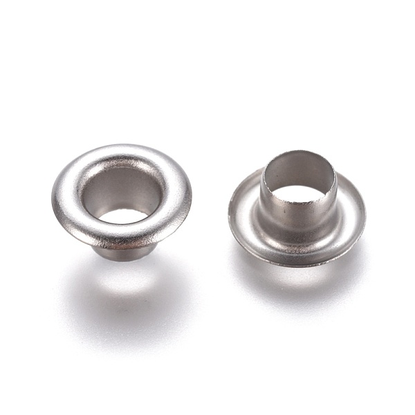 

PandaHall European Style 201 Stainless Steel Eyelet Core, Grommet for Large Hole Beads, Flat Round, Stainless Steel Color, 10x5mm, Hole: 5mm...