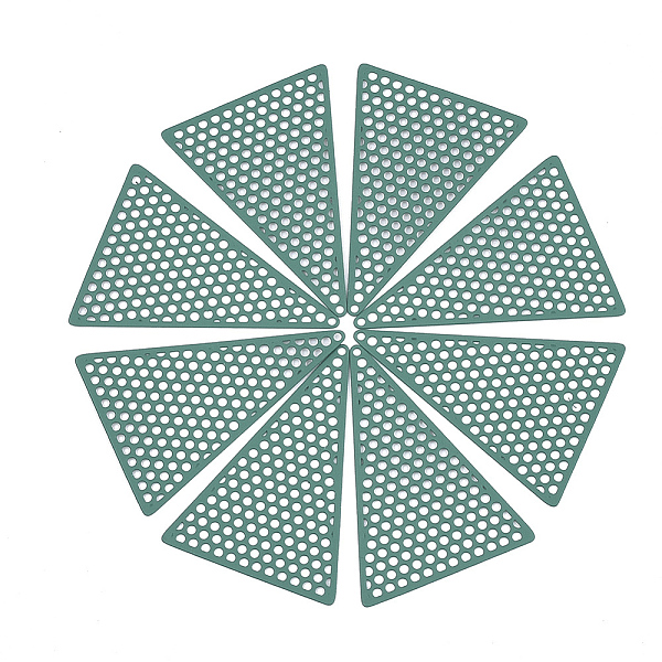 

PandaHall 430 Stainless Steel Filigree Joiners, Spray Painted, Etched Metal Embellishments, Triangle, Dark Green, 37.5x26.5x0.5mm 430...
