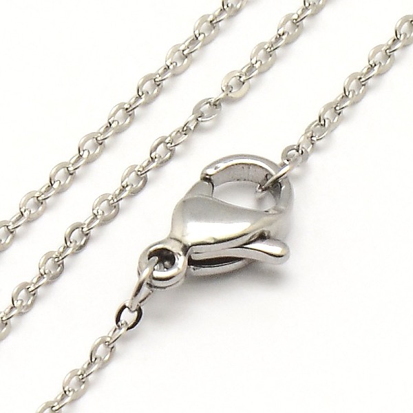 

PandaHall Trendy Unisex 304 Stainless Steel Cable Chain Necklaces, with Lobster Clasps, Stainless Steel Color, 17.7 inch(44.9cm)...