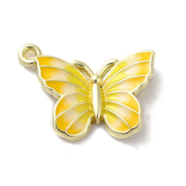 

PandaHall Alloy Enamel Pendants, Light Gold, Butterfly Charm, Yellow, 23x19x3.5mm, Hole: 1.5mm Alloy+Enamel Butterfly Yellow