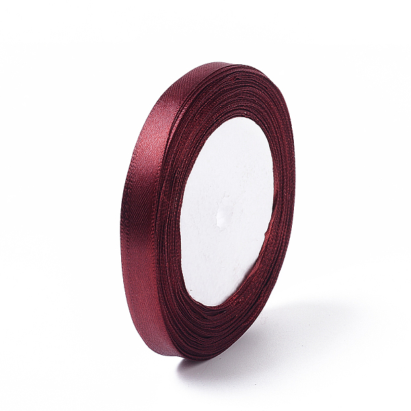 3/8 Inch(10mm) Dark Red Satin Ribbon For Hairbow DIY Party Decoration