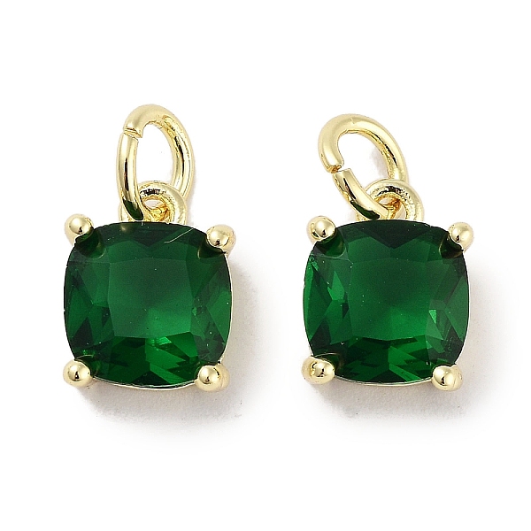 

PandaHall Brass Micro Pave Cubic Zirconia Charms, with Jump Ring, Suqare, Real 18K Gold Plated, Green, 9.5x7x3.5mm, Hole: 2.5mm Brass+Cubic...