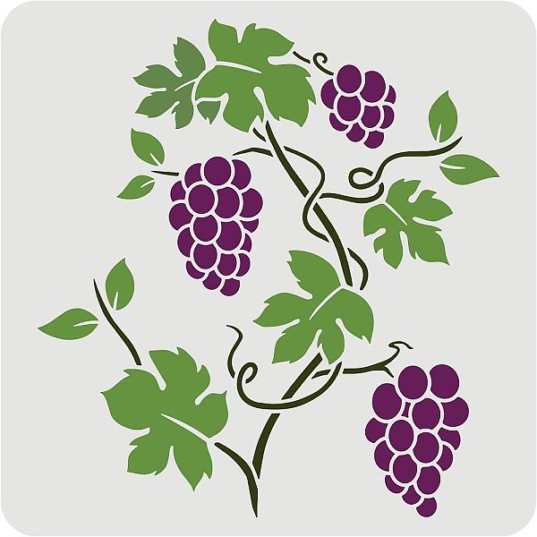 

PandaHall FINGERINSPIRE Grapevine Stencil 30x30cm Small Grape Wall Stencil Template Classic Grape Vine Border Stencils Plastic Reusable..., White