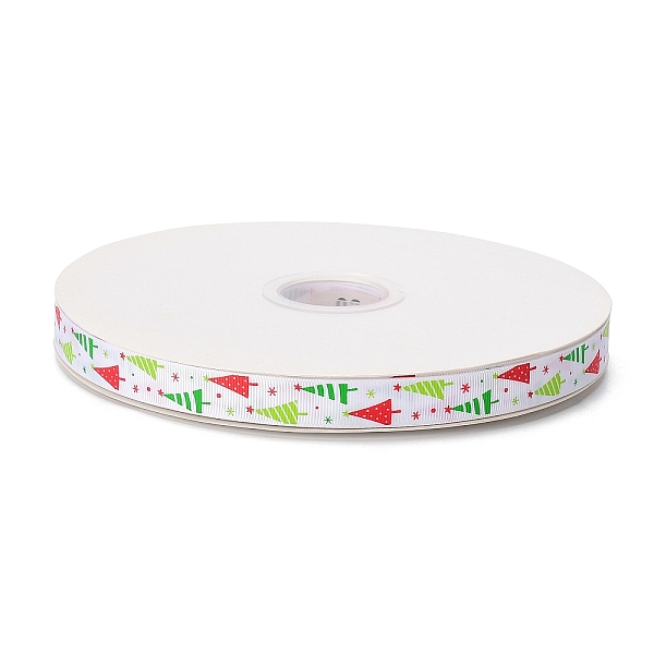 PandaHall Christmas Printed Grosgrain Ribbon for Christmas Gift Package, White, 5/8 inch(16mm), about 100yards/roll(91.44m/roll) Polyester...
