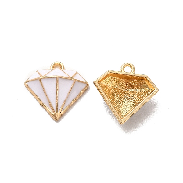 

PandaHall Alloy Enamel Pandants, Lead Free & Cadmium Free, Light Gold, Diamond Charm, White, 16x16x5.5mm, Hole: 1.4mm Alloy+Enamel Diamond...