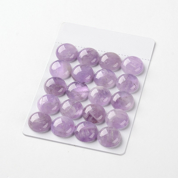 

PandaHall Dome/Half Round Natural Amethyst Gemstone Cabochons, 18x6mm Amethyst Half Round