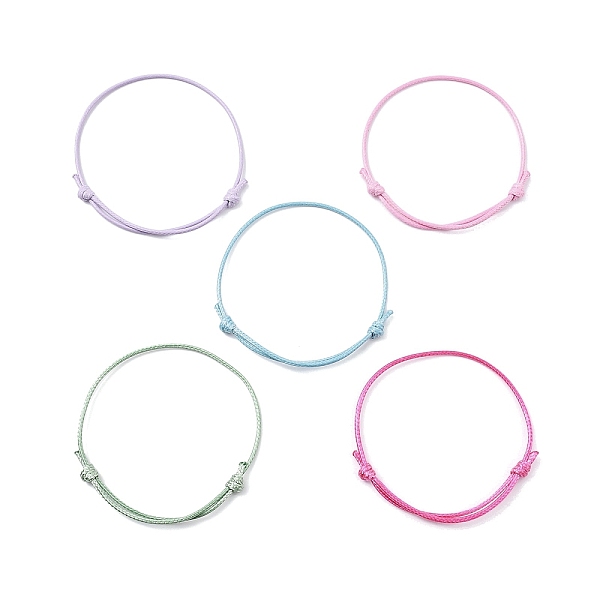 

PandaHall 5Pcs 5 Colors Eco-Friendly Korean Waxed Polyester Cord, for Adjustable Bracelet Making, Mixed Color, Inner Diameter: 3-1/8~3-1/4..., Multicolor