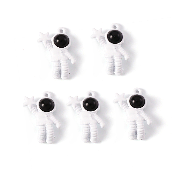 

PandaHall Spray Painted Alloy Pendants, with Black Acrylic, Cadmium Free & Lead Free, Spaceman with Star, White, 21x13x4.5mm, Hole: 1.2mm...
