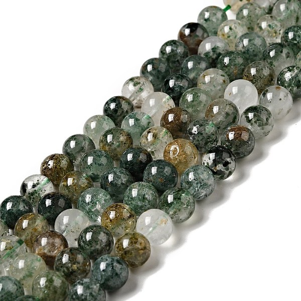 

PandaHall Natural Lodolite Quartz Beads Strands, Round, 8mm, Hole: 0.8mm, about 49pcs/strand, 15.75 inch(40cm) Lodolite Quartz Round