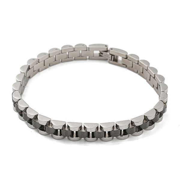 

PandaHall Ion Plating(IP) 304 Stainless Steel Thick Link Chain Bracelet, Watch Band Chain Bracelet for Men Women, Gunmetal & Stainless Steel...
