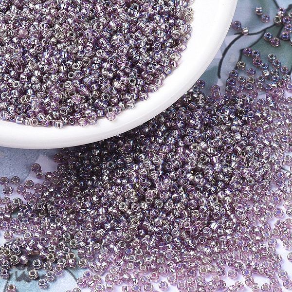 

PandaHall MIYUKI Round Rocailles Beads, Japanese Seed Beads, 11/0, (RR1012) Silverlined Smoky Amethyst AB, 2x1.3mm, Hole: 0.8mm, about..., Purple