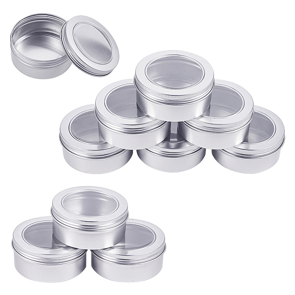 PandaHall BENECREAT 10 Pcs 150ml Aluminum Tin Jars, Round Aluminum Tin Cans Cosmetic Containers with Screw Cap Lid for DIY Crafts Salve...