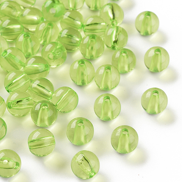

PandaHall Transparent Acrylic Beads, Round, Yellow Green, 10x9mm, Hole: 2mm Acrylic Round