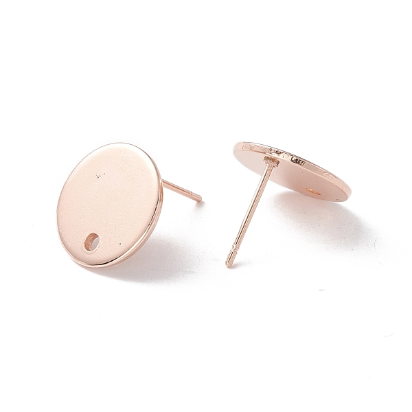 

PandaHall 201 Stainless Steel Stud Earring Findings, with 316 Surgical Stainless Steel Pins and Hole, Flat Round, Real Rose Gold Plated...