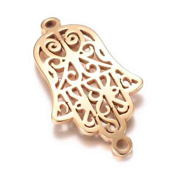 

PandaHall 201 Stainless Steel Links connectors, Hamsa Hand/Hand of Fatima/Hand of Miriam, Golden, 27x14.5x1mm, Hole: 1mm 201 Stainless Steel...