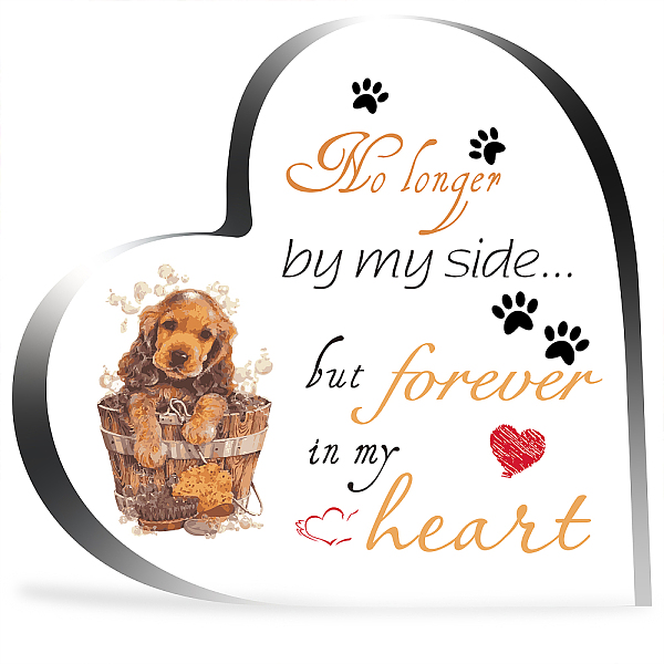 

PandaHall CREATCABIN Acrylic Heart Memorial Gift for Dog Sympathy Bereavement Condolence Sentimental Gifts For Condolence Grief Table...