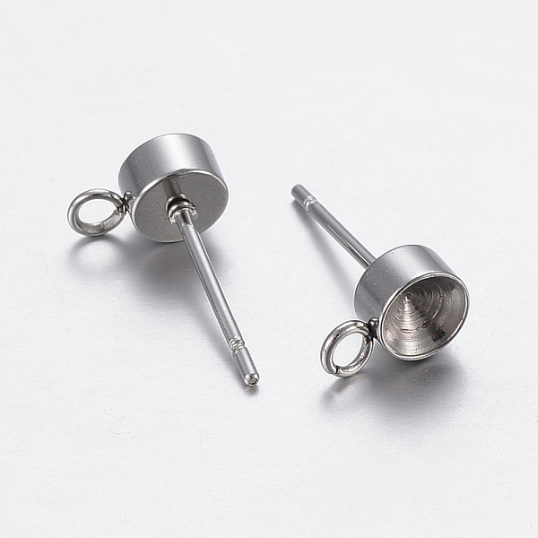 304 Stainless Steel Stud Earring Settings