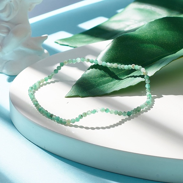 Natural Emerald Quartz Round Beaded Stretch Bracelet