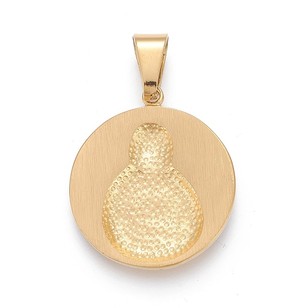 

PandaHall 304 Stainless Steel Pendants, with Crystal Rhinestone, Flat Round with Virgin Mary, Golden, 37x32.5x4mm, Hole: 6.5x12mm Stainless..., Clear