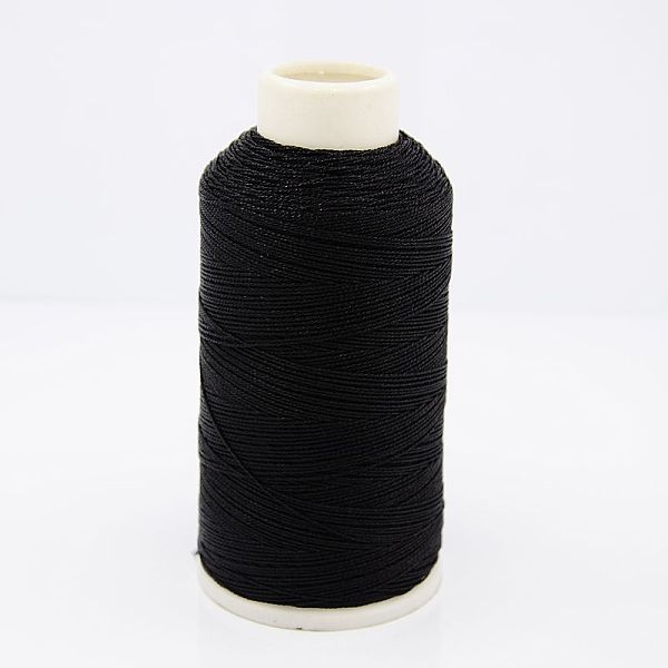 

PandaHall Metallic Thread, Embroidery Thread, 9-Ply, Black, 0.8mm, about 328.08 yards(300m)/roll Fibre Black