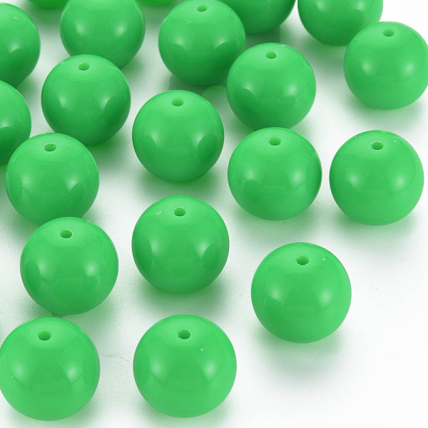 

PandaHall Fluorescence Chunky Acrylic Beads, Round, Lime, 20mm, Hole: 2~3mm, about 105pcs/500g Acrylic Round Green