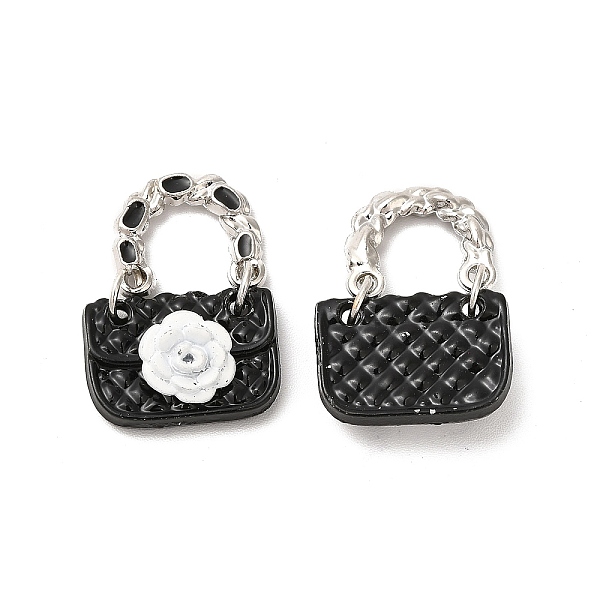

PandaHall Alloy Enamel Charms, Cadmium Free & Nickel Free & Lead Free, Platinum, Handbag with Flower Charm, Black, 22mm, Bag: 16.5x11.5x5mm...