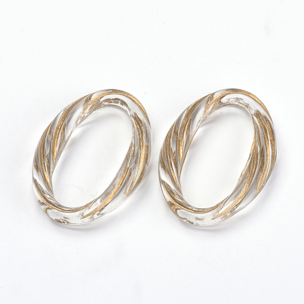 

PandaHall Plating Acrylic Linking Rings, Metal Enlaced, Oval, Clear, 31x21x5mm, about 435pcs/500g Acrylic Oval Clear