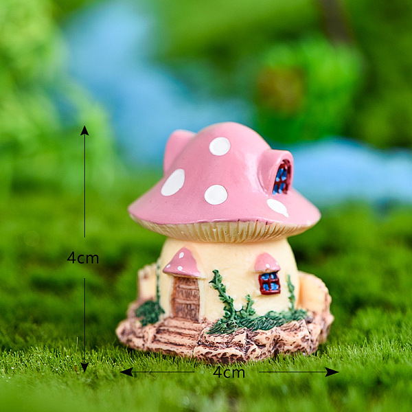 

PandaHall Resin Miniature Mini Mushroom House, Home Micro Landscape Decorations, for Fairy Garden Dollhouse Accessories Pretending Prop..., Pink