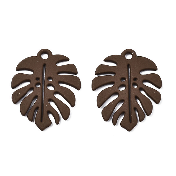 

PandaHall Baking Painted Alloy Pendants, Tropical Leaf Charms, for DIY Accessories, Lead Free & Cadmium Free, Monstera Leaf, Coconut Brown...
