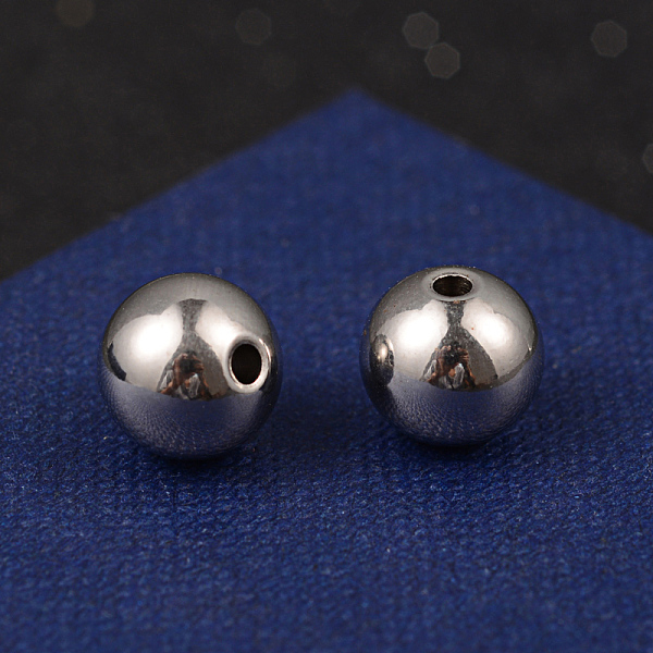 

PandaHall Round 304 Stainless Steel Beads, Stainless Steel Color, 10x9mm, Hole: 2mm 304 Stainless Steel Round