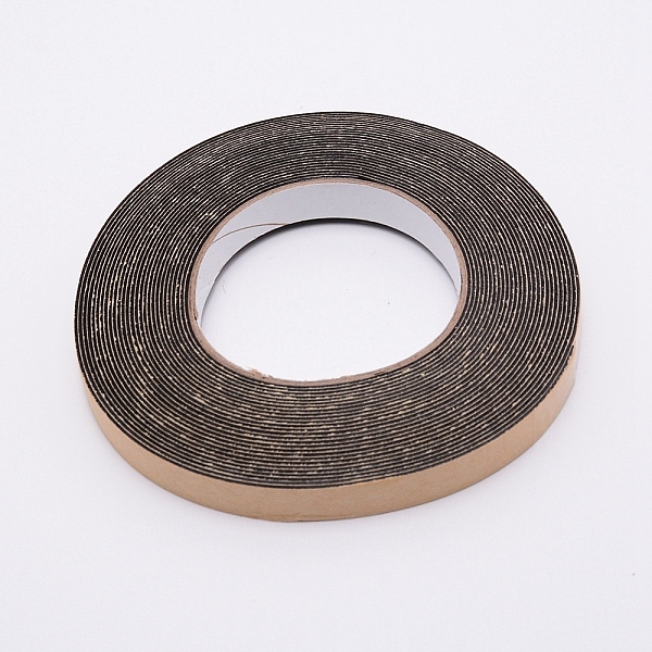 PandaHall Strong Adhesion EVA Sponge Foam Rubber Tape, Anti-Collision Seal Strip, Black, 15x1.1mm, 10m/roll Adhesive Black