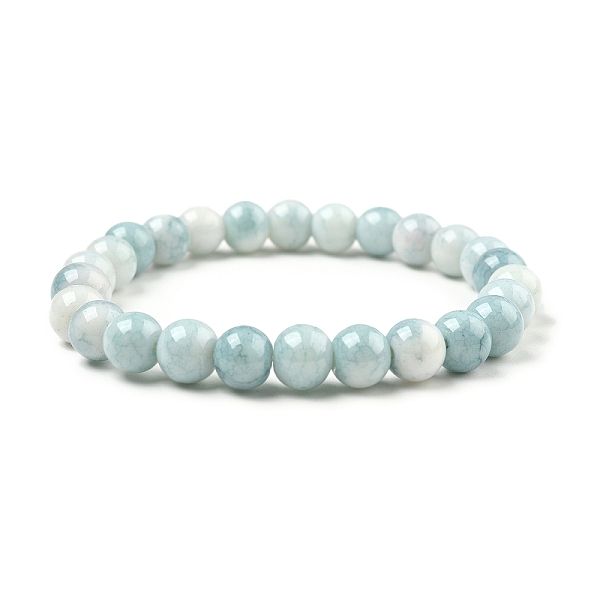 

PandaHall Glass Round Beaded Stretch Bracelet, Pale Turquoise, Inner Diameter: 2-1/8 inch(5.5cm) Glass Round
