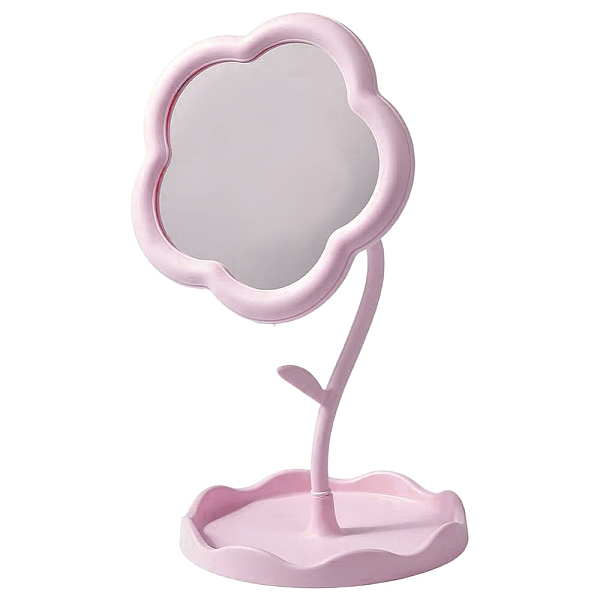 Miroir de maquillage en PVC et verre en forme de fleur
