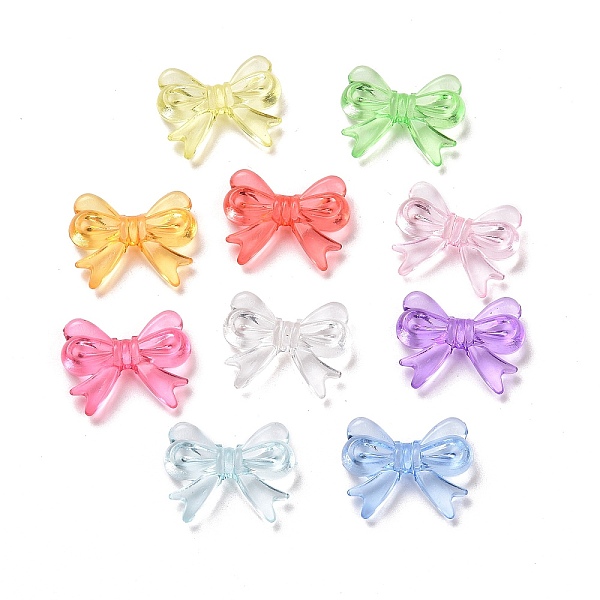 

PandaHall Transparent Acrylic Beads, Bowknot, Mixed Color, 14x18x4.5mm, Hole: 2mm, about 917pcs/500g Acrylic Bowknot Multicolor