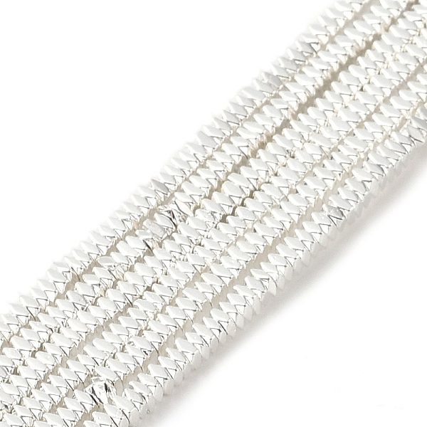 

PandaHall Electroplated Synthetic Non-Magnetic Hematite Beads Strands, Faceted Square, Silver Plated, 1x2x1mm, Hole: 0.9mm, about...