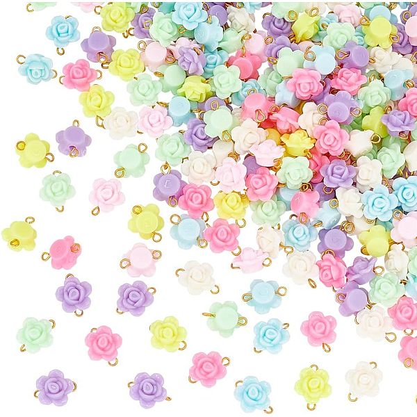 200Pcs Opaque Acrylic Beads Connector Charms