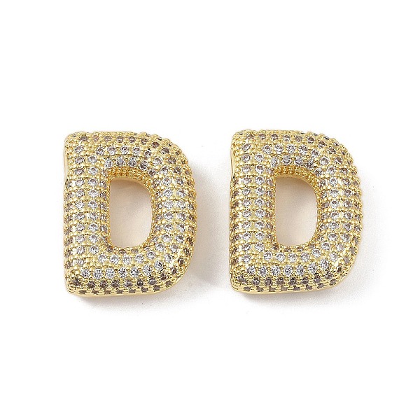 

PandaHall Brass Micro Pave Clear Cubic Zirconia Pendants, Letter D, 23.5x23x6.5mm, hole: 4x2mm Brass+Cubic Zirconia Letter D Clear