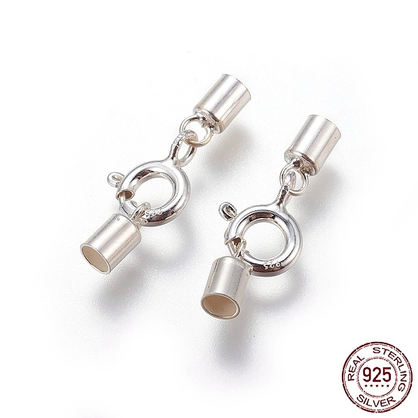 

PandaHall 925 Sterling Silver Spring Ring Clasps, with Cord Ends, Silver, 19mm, Inner Size: 2mm Sterling Silver Silver